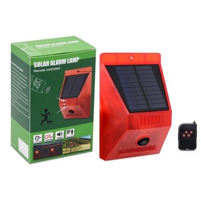 China Solar Alarm Lamp Remote Control Security Alarm Motion Sensor Alarm Siren PIR Motion Sensor Detector For Home Yard supplier